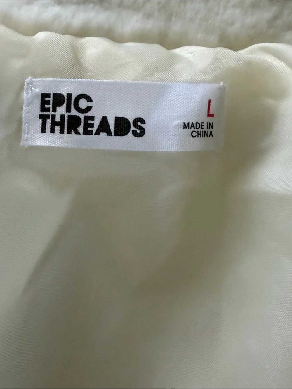 Epic Threads Cream Faux-Fur Teddy Jacket